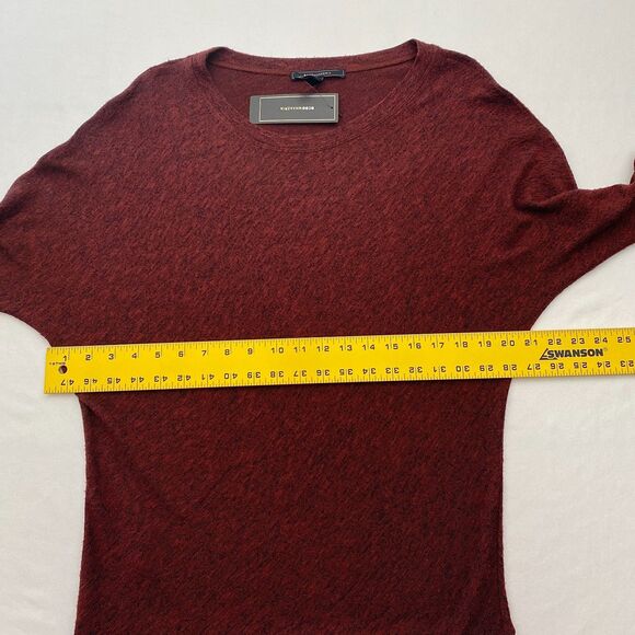 BCBGMaxAzria Sweater Burgundy Dolman Sleeve Pullover Lightweight Womens Medium - Picture 8 of 10